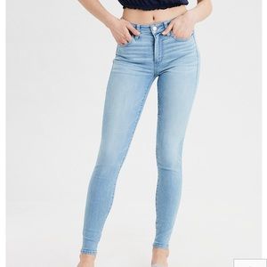 light washed blue jeans